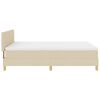 vidaXL LED Boxspringbett mit Matratze mit LED Creme 140 x 200 cm Stoff