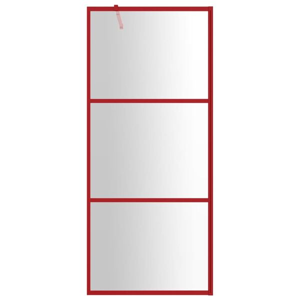 vidaXL Duschwand f&uuml;r Begehbare Dusche mit ESG Klarglas Rot 90x195 cm