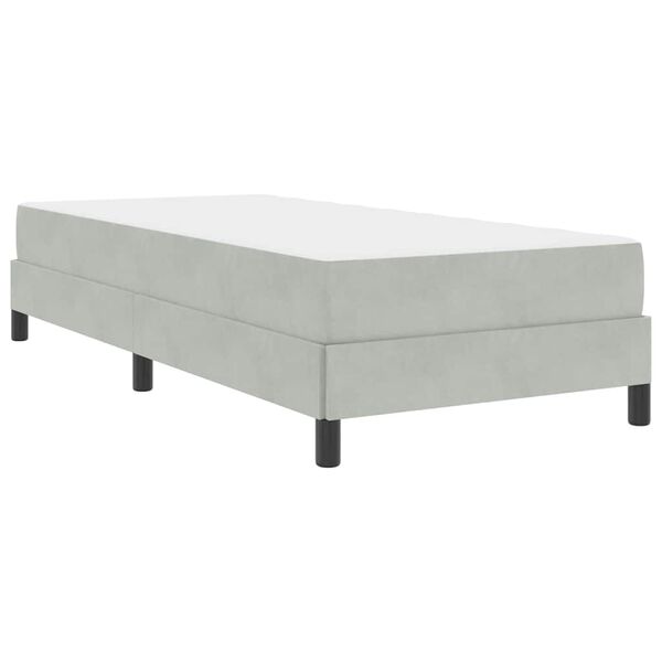 vidaXL Boxspringbett mit Matratze Hellgrau 80 x 210 cm Stoff