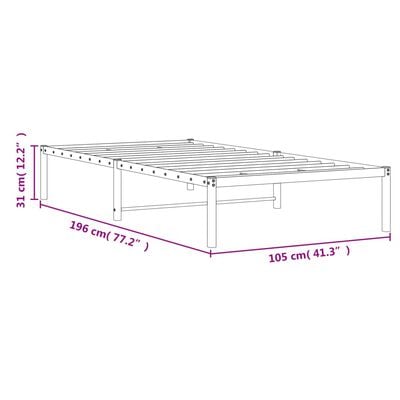 vidaXL Bettgestell Metall Schwarz 100x190 cm