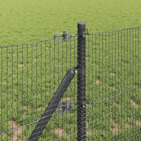 vidaXL Zaunpfosten Grau 50 x 0,8 m (16 x 16 mm Maschen) Stahl und PVC