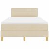 vidaXL Boxspringbett mit Matratze Creme 120 x 200 cm Stoff
