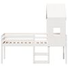 vidaXL Hochbett mit Dach Wei&szlig; 80x200 cm Massivholz Kiefer