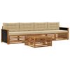 vidaXL Outdoor-Sofagarnitur 5 Stk. Natur und Beige Massivholz Akazie