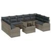 vidaXL Gartensofa-set 10 stk. Grau Poly-Rattan