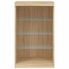 vidaXL Sideboard mit LED-Leuchten Sonoma-Eiche 60,5x37x100 cm