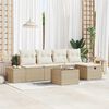vidaXL Gartensofa-set mit Kissen 6 pcs Beige Poly-Rattan