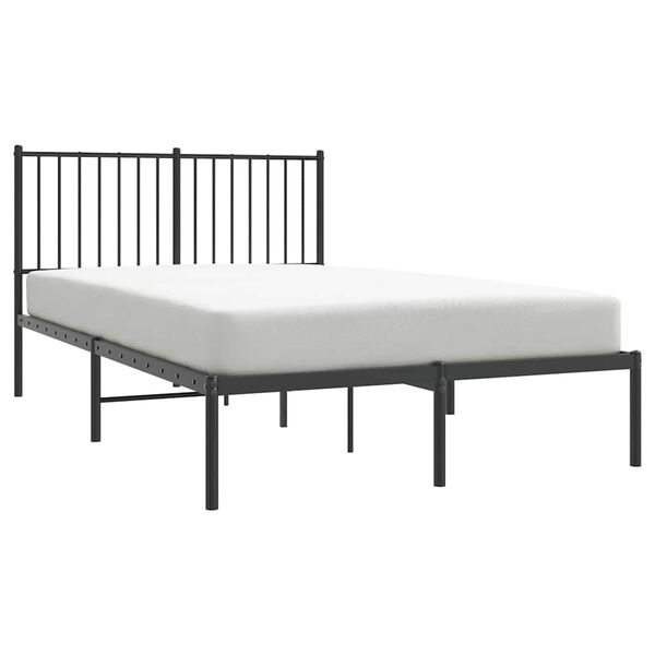 vidaXL Bettgestell mit Kopfteil Metall Schwarz 120x200 cm