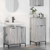 vidaXL Badezimmerm&ouml;bel-Set 2 pcs Graues Sonoma Sperrholz und Metall