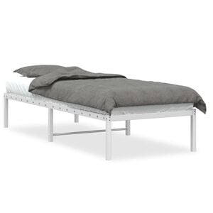 vidaXL Bettgestell Metall Wei&szlig; 75x190 cm