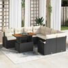 vidaXL Garten-Sofa-Set mit Kissen 9 pcs Schwarz und Creme