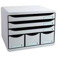 Exacompta Store-Box Schubladenbox Maxi mit 6 Laden Hellgrau