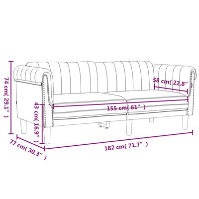 vidaXL 2-tlg. Sofagarnitur Creme Samt