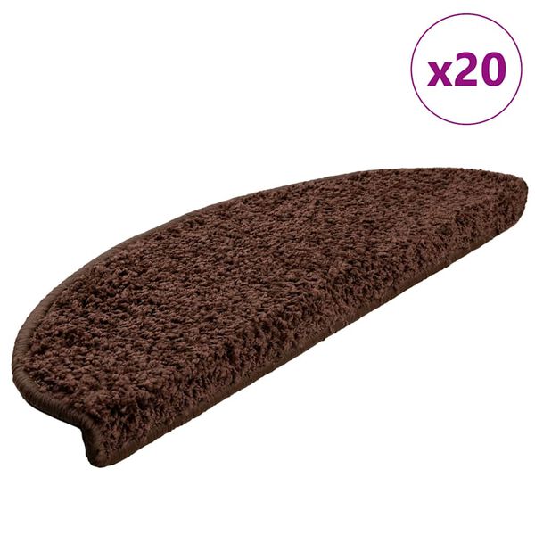 vidaXL Stufenmatten 20 Stk. 65x21x4 cm Braun Halbrund Gro&szlig;