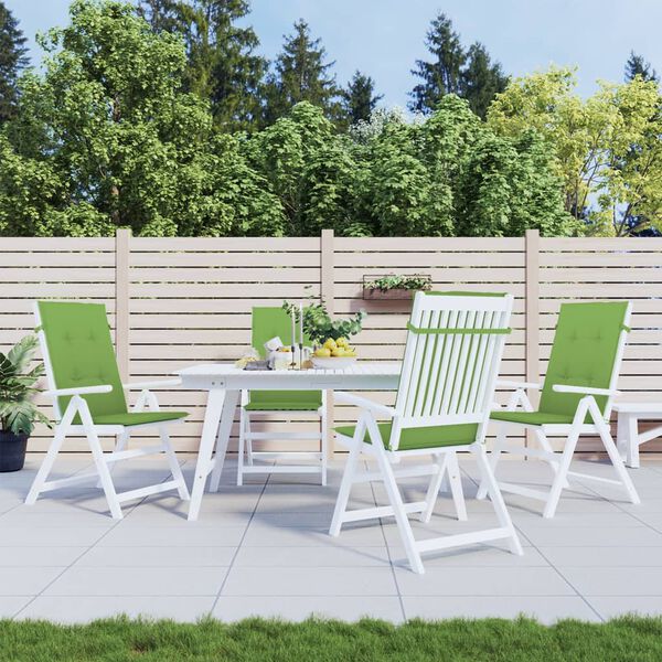 vidaXL Hochlehner-Auflagen 4 Stk. Melange Grün 120x50x4 cm Stoff