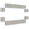 vidaXL 8-tlg. TV-Schrank-Set Betongrau Holzwerkstoff