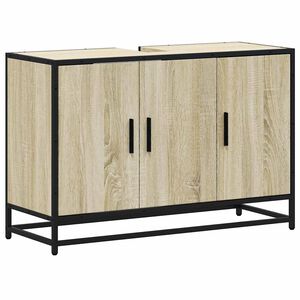 vidaXL Badezimmer-Waschbeckenschrank Sonoma-Eiche 90x33x60 cm