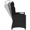 vidaXL Gartenbank Schwarz 105 x 60 x 112 cm Stahl und Polyester