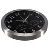 Perel Wanduhr 35,5 cm Schwarz und Silbern