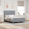 vidaXL Bettgestell mit Kopfteil Hellgrau 160 x 200 cm Stoff