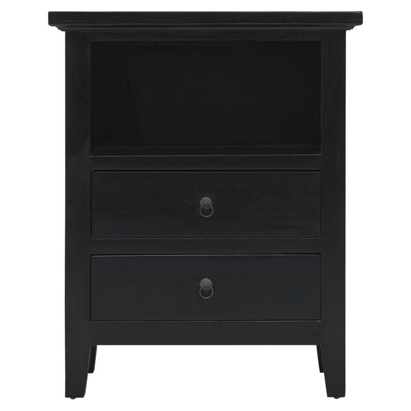 vidaXL Nachttisch Schwarz 60x30x75 cm Massivholz Mahagoni