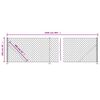 vidaXL Maschendrahtzaun mit Bodenflansch Silbern 1x25 m