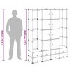 vidaXL Modularer Schrank mit 18 F&auml;chern schwarz/wei&szlig; 37x146x180,5cm