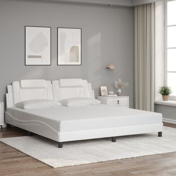 vidaXL Bettgestell "Viana" mit LED ohne Matratze Schwarz und Wei&szlig; 180x200 cm