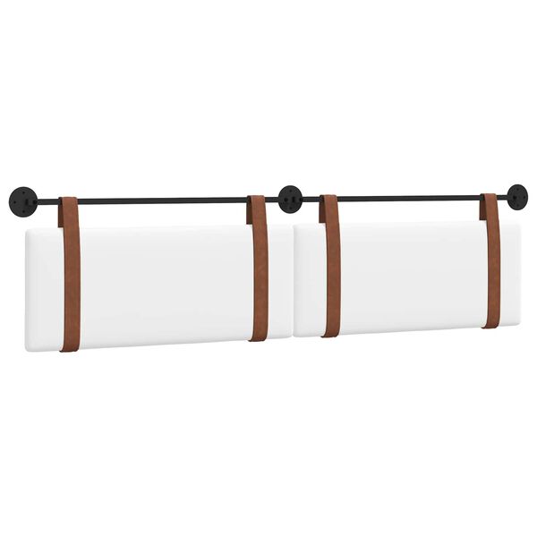 vidaXL H&auml;ngevorderseite Wandmontiert Wei&szlig; 210 x 55 x 5 cm Antikes PU