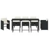 vidaXL Garten Essgruppe mit Kissen 9 pcs Schwarz Poly-Rattan