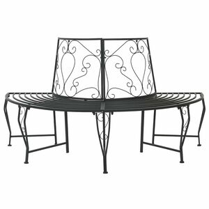 vidaXL Baumbank 4-Sitzanzahl 160 x 80 x 89 cm Stahl Schwarz