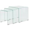 vidaXL Dreiteiliges Satztisch-Set aus geh&auml;rtetem Glas Transparent