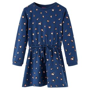 Kinderkleid mit Langen &Auml;rmeln Marineblau 128