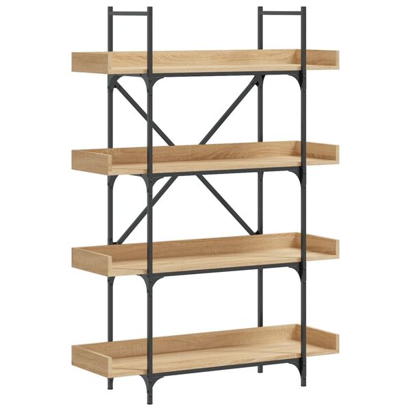 vidaXL B&uuml;cherregal 4 B&ouml;den Sonoma-Eiche 100x33x145,5 cm Holzwerkstoff