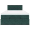 vidaXL Ottoman-Bett mit Matratze Dunkelgr&uuml;n 120x190 cm Samt