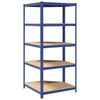 vidaXL Eckregal mit 5 B&ouml;den Blau Stahl & Holzwerkstoff