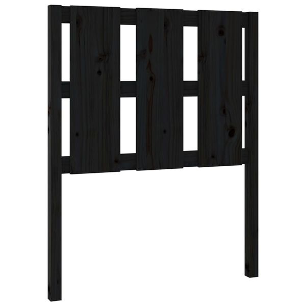vidaXL Kopfteil Schwarz 80,5x4x100 cm Massivholz Kiefer