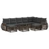 vidaXL Gartensofa-set 10 stk. Grau Poly-Rattan