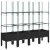 vidaXL Pflanzk&uuml;bel mit Rankgitter Schwarz 160x40x142,5 cm PP