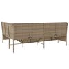 vidaXL Gartensofa in L-Form mit Kissen Beige Poly Rattan