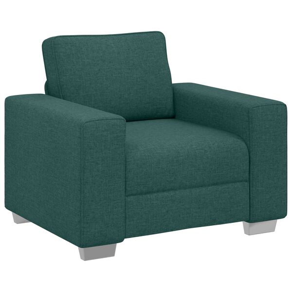 vidaXL Sofa 3 pcs Dunkelgr&uuml;n 219 x 80 x 82 cm Leinenmischgewebe