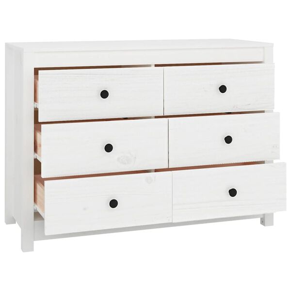 vidaXL Beistellschrank Wei&szlig; 100x40x72 cm Massivholz Kiefer