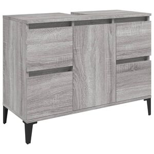 vidaXL Waschbeckenunterschrank Grau Sonoma 80x33x60 cm Holzwerkstoff