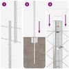 vidaXL Zaun mit Pfosten Silber 1,5 x 50 m Stahl