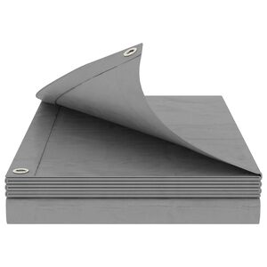 vidaXL Plane mit &Ouml;sen Hellgrau 4 x 4 m 260 gsm PE