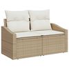 vidaXL Garten-Sofa-Set mit Kissen 9 pcs Beige Poly Rattan