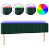 vidaXL LED Kopfteil Dunkelgr&uuml;n 203x16x78/88 cm Samt