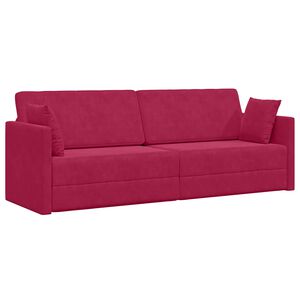 vidaXL Boden-Sofa-Bett Weinrot 213 x 70 x 77 cm Samt