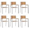 vidaXL Outdoortisch-Set 7 pcs Braun Massivholz Akazie