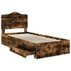 vidaXL Bettrahmen Ger&auml;ucherte Eiche 90 x 190 cm Holzwerkstoff